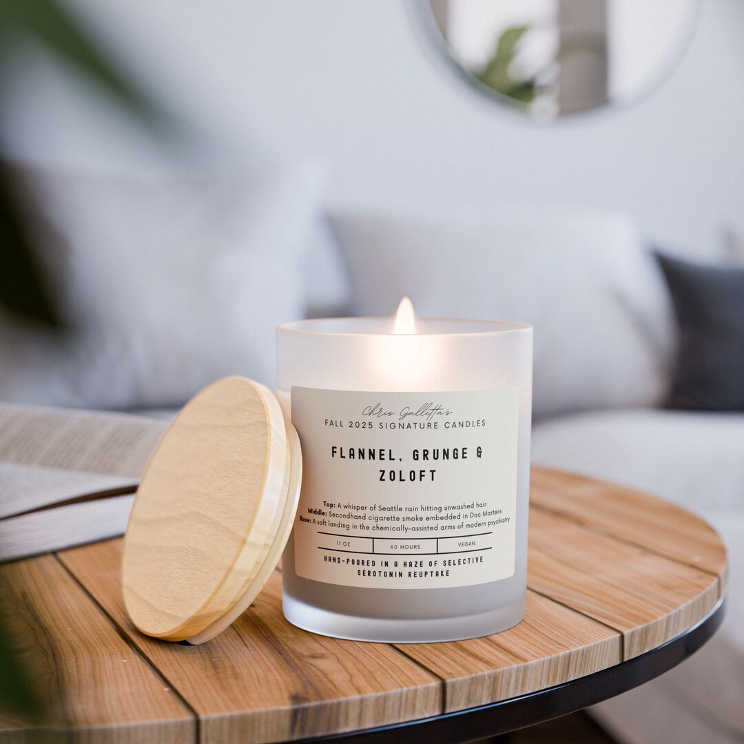 Flannel Grunge Candle: Vegan Wood Wick, 90s Nostalgia Gift - Etsy