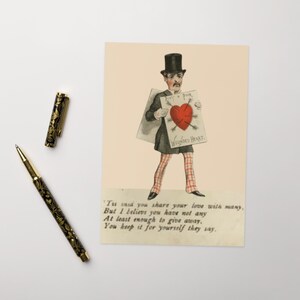 Saint-Valentin au vinaigre de coeur blessé - Carte anti-Saint-Valentin amusante - Carte de voeux d'inspiration vintage - Parfaite pour les notes d'amour sarcastiques