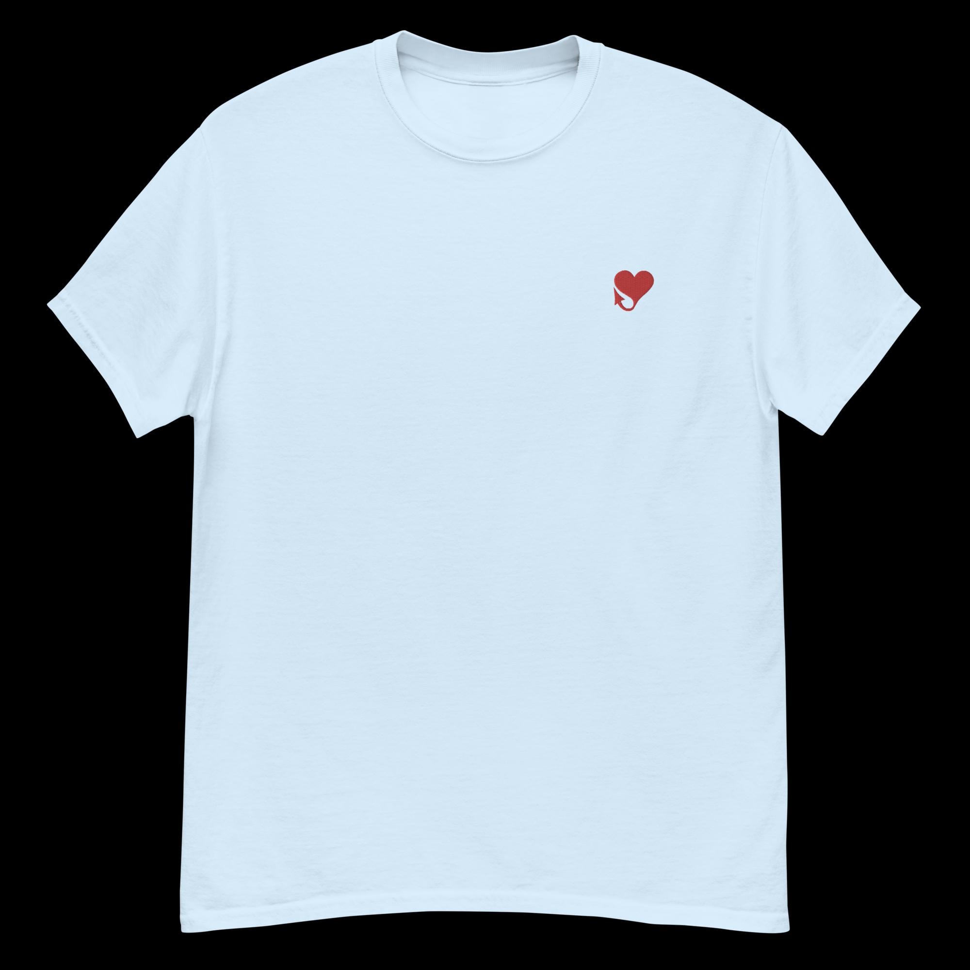 Hades Heart Embroidered Tee – Playful Devil Tail Design - Etsy