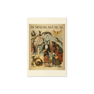 Carte de voeux victorienne pour chien de cirque - « Business As Usual » Carte d'inspiration vintage amusante pour toutes les occasions