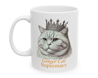 Crowned Tabby Cat Coffee Mug – Funny Ginger Cat Lover Gift