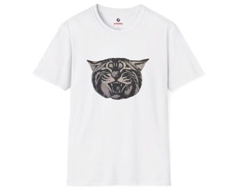 Camiseta con estampado de gato siseando – Camiseta divertida para amantes de los felinos