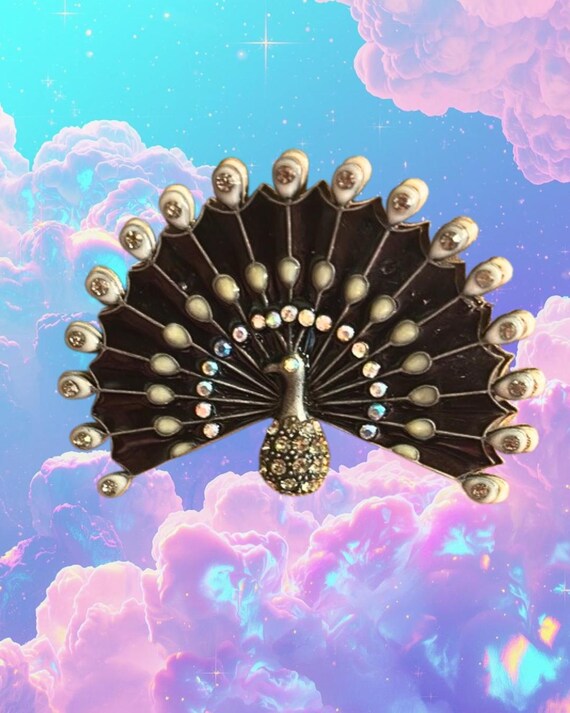 Adjustable Vintage One of a Kind Peacock Statemen… - image 1