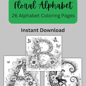 Alphabet de fleurs à colorier