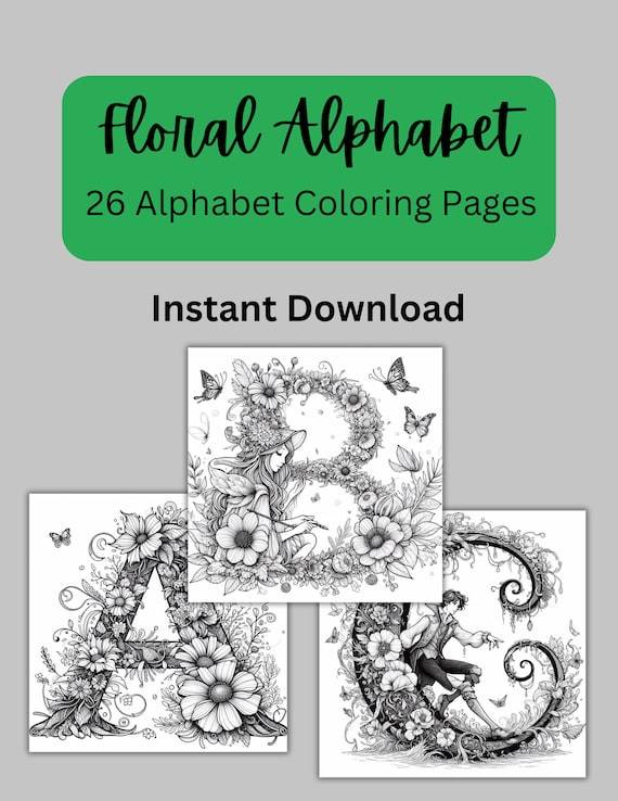 Coloring Pages Floral Alphabet Relaxing Coloring Sheets Printable Pages to Color the Alphabet Flowers