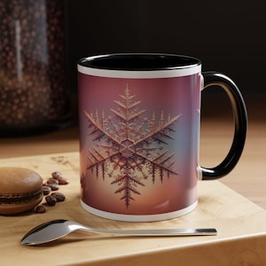 Becher, Weihnachten Schneeflocke Urlaub Tasse, Festliches Winter Trinkgefäß, hübsche Pastell Keramik Teetasse, Geschenk für Kaffeeliebhaber