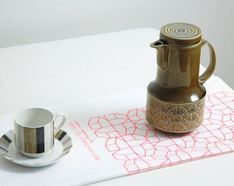 Pink tea towel, Geometric design, Kitchen and dining