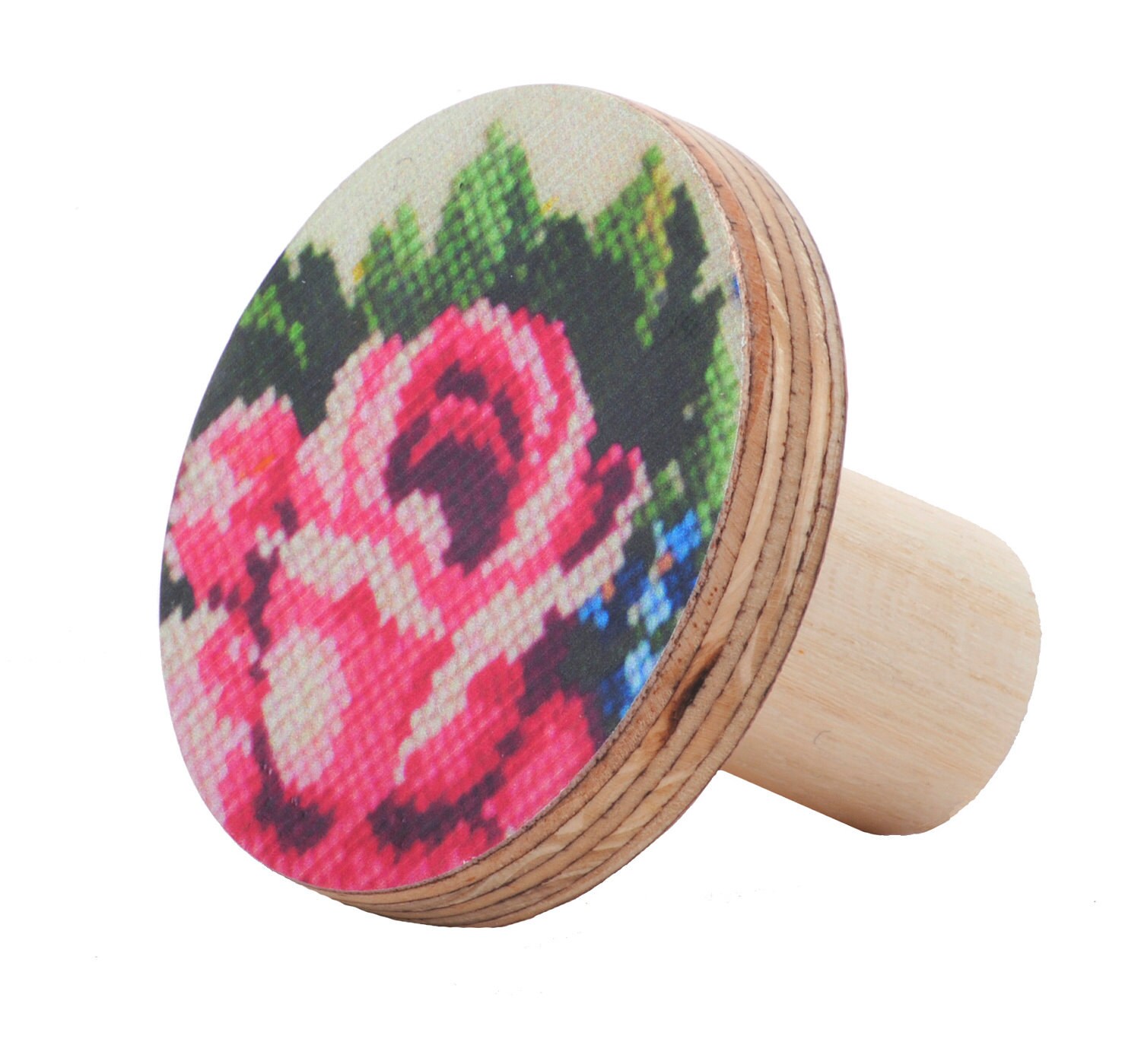 Boutons en Bois - Broderie Vintage Rose Fleur Inspiré La Conception