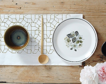 Kitchen tea towel, tea towel geometric, Linen dish cloth, Home and living