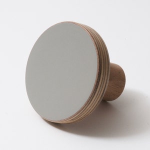 Wooden knob grey color image 1