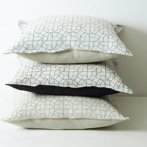 Geometric cushions, black pillow cover, decorative cushion, black geometric print cushion, housewarming gift, sofa cushions image 1