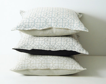 Geometric cushions, black pillow cover, decorative cushion, black geometric print cushion, housewarming gift, sofa cushions