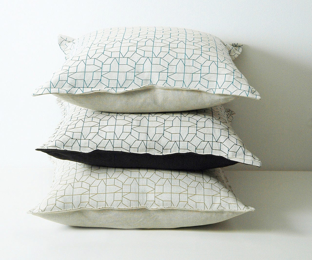 Black geometric cushions sale