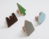 Wall hooks, children coat hangers, baby room décor, cloud wall hooks, kids and babies, house wall hooks