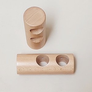 Double curtain bracket set, made in beechwood