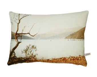 Art Pillow – 18x12 Lumbar Pillow with Photo of English Countryside Painting, Beautiful Linen Pillow, Decorative cushion