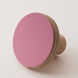 Wooden colourful knob, for cabinets, kitchen cupboard doors, purple