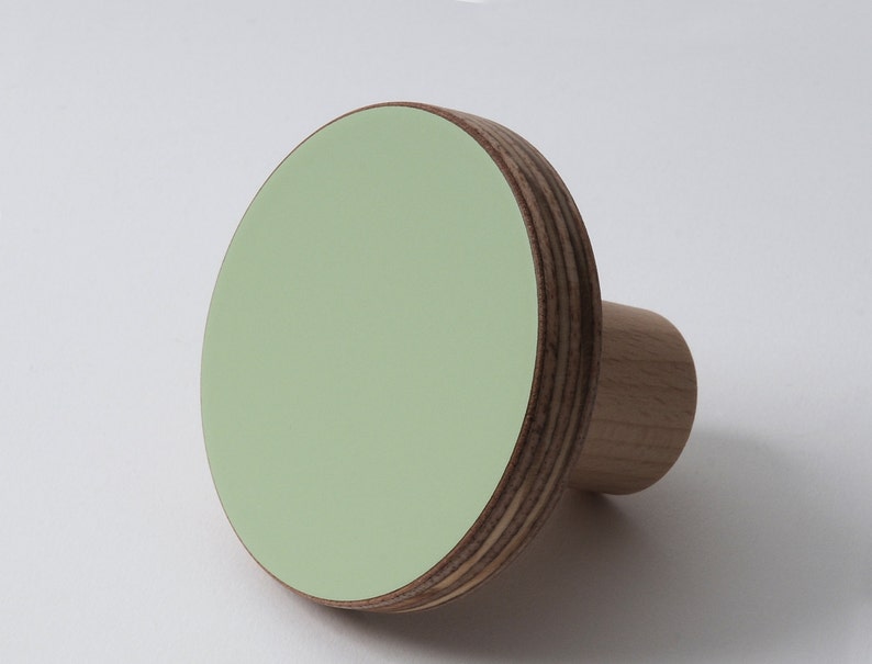 Wooden knobs green color image 1