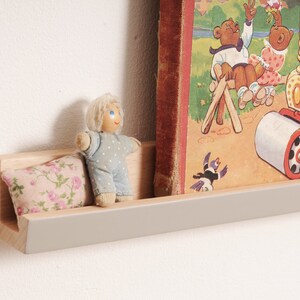 Display wall shelves, handmade in beech wood, neutral colours image 4