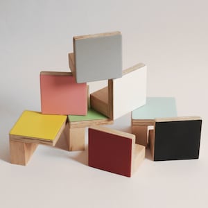 Colours Door Wooden Knobs Square shape