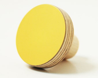 Lemon yellow knobs - furniture knobs inspired by Bauhaus color and shapes