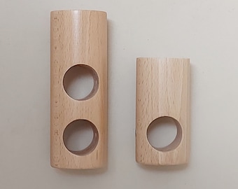 Double curtain bracket set, made in beechwood