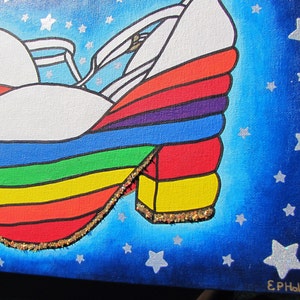 Rainbow Platform Shoe with Stars original painting image 2