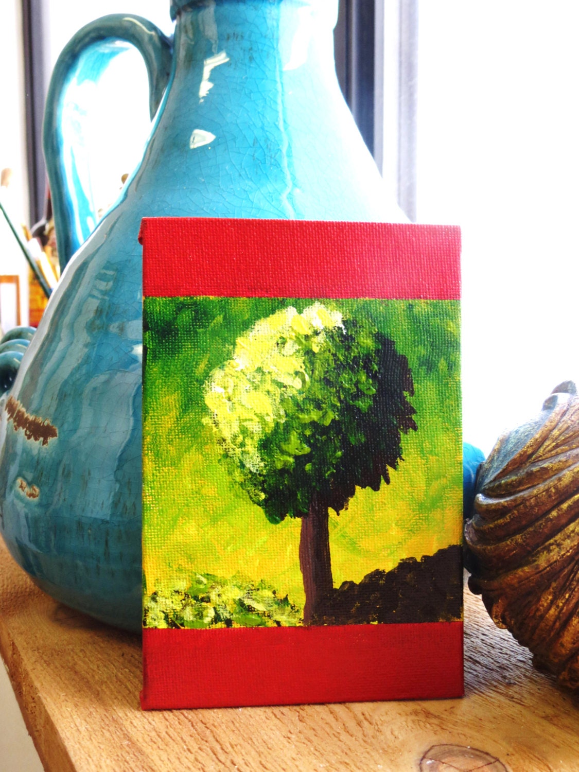 4x6 Original on Canvas Panel Modern Art Micro Art Small Art