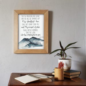 Isaiah 54:10 (Physical Print) - Hand-Drawn Bible Verse, God’s love verse, Christian Gift, Inspirational Wall Art, Christian Home Decor