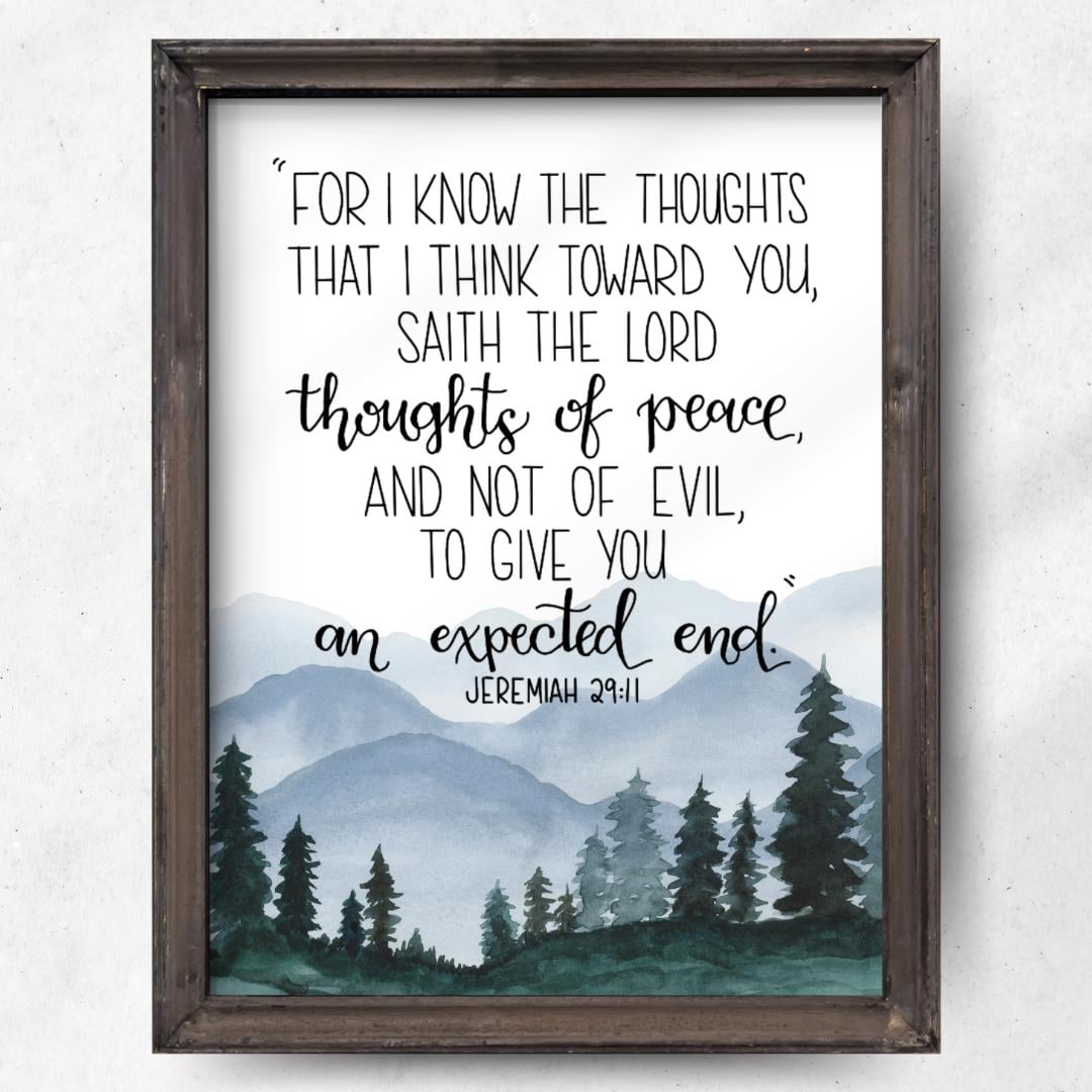 Jeremiah 29:11 KJV (physical Print) - Hand-drawn Bible Verse ...