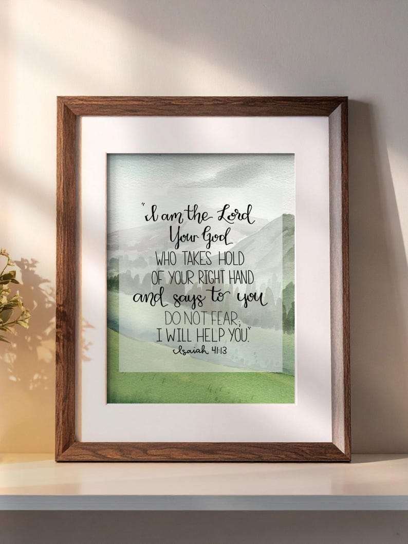 Script Isaiah Isaiah 41:13 | Bible Verse Wall Art | Do Not Fear | Anxiety Christian ...
