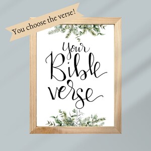 Versículo bíblico personalizado (impresión física): regalo cristiano personalizado, dibujado a mano, arte de pared inspirador, decoración cristiana para el hogar