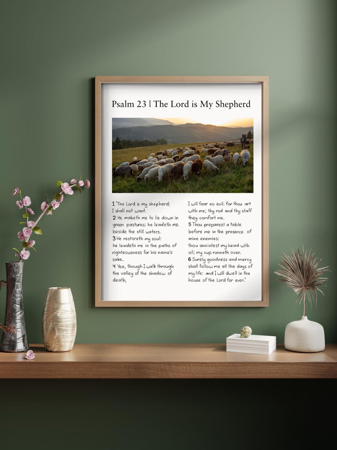 Psalm 23 | the Lord is My Shepherd – Christian Scripture Wall Art Print ...