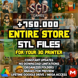 Ultimate 3D Printer STL Pack: 750,000+ Files, 50+ Categories - Google Drive/MEGA Access