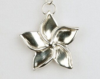 Sterling Silver Plumeria Blossom- You Are Beautiful pendant