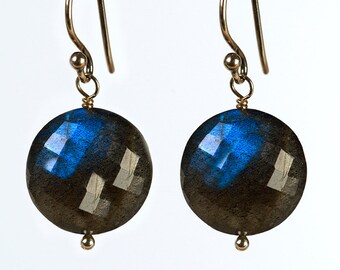 Faceted Labradorite earrings with Sterling Silver