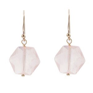 Rose Quartz Earrings with Sterling Silver