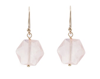 Rose Quartz Earrings with Sterling Silver
