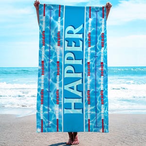 Personalized Swimming Towel, Custom Pool Towel, Gift for Swimmer, Swim Coach Gift, Swim Team, Custom Pool Towel, Swim Lesson Towel, Kid Gift