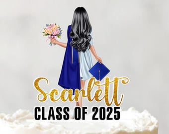 Personalized Graduation Gifts, Custom Graduation Cake Topper, Girls Class Of 2025 Cake Topper, Congrats Grad Party Favors, Senior Cake Decor