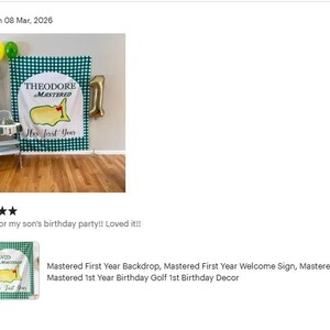 Mastered First Year Backdrop, Mastered First Year Welcome Sign, Mastered 1st Year Banner, Mastered 1st Year Birthday Golf 1st Birthday Decor image 2