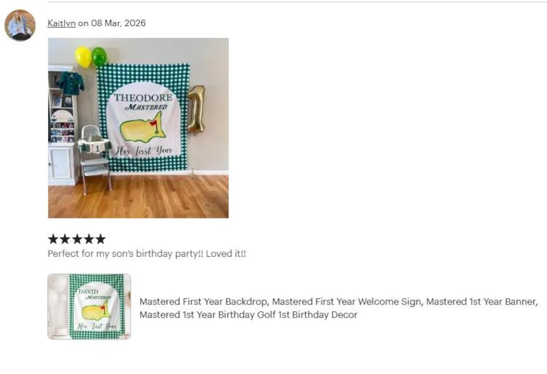 Mastered First Year Backdrop, Mastered First Year Welcome Sign, Mastered 1st Year Banner, Mastered 1st Year Birthday Golf 1st Birthday Decor image 2
