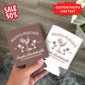 Bikinis & Martinis Bachelorette Party Can Coolers, Custom Location Bachelorette,Final Fiesta Bach Girls, Espresso Martini Birthday Favors