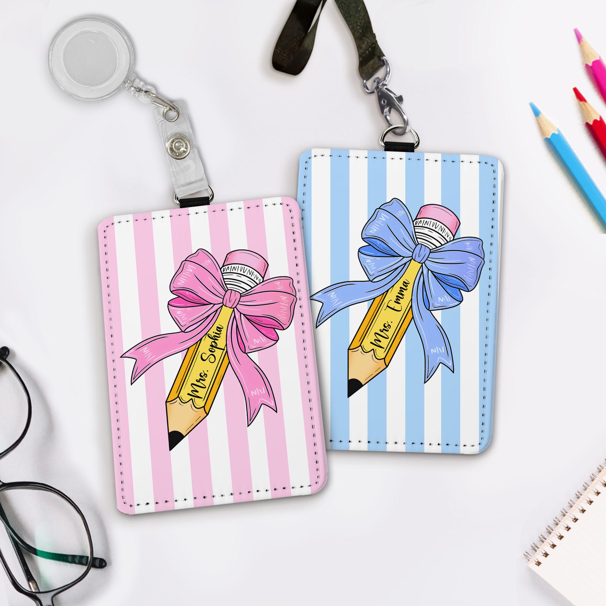 Composition Pencil Teacher ID Badge Holder, Teacher Gifts, Back To School Gift, Custom ID Holder, Lanyard Accessories, Teacher Appreciation