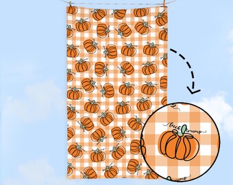 Subtle F*ck Trump Pumpkin Hand Towel, Funny Political Home Decor, Halloween Kitchen Towel, Sarcastic Liberal Host Gift, Fall Autumn Decor