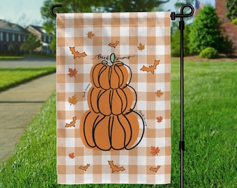 F*ck Trump Pumpkin Halloween Garden Flag, Funny Skeleton Pumpkin Yard Flag , Spooky Season Anti Maga Decor, Liberal Porch Decoration