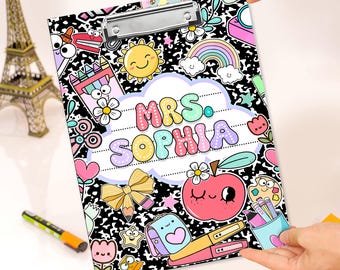 Personalized Teacher Gifts, Custom Acrylic Clipboard With Teacher Name, Elements Teacher Clipboard, Back To School Teacher Appreciation Gift