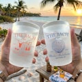 Personalized Beach Bachelorette Party Cups, Summer Plastic Cups, Bach Club Cups, Pool Party Favor, Tropical Vacation Girls Trip Drinkware