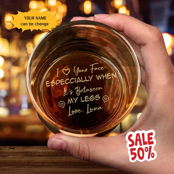 Personalized I Love Your Face Glass, Customized Funny Quote Glass, Funny Gift For Him, Birthday Gift, Valentine Gift