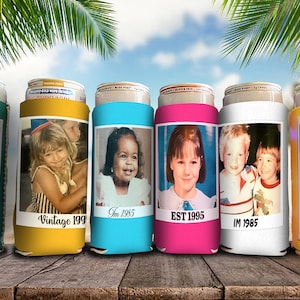 30th Birthday Party Decorations Koozies, Personalized Photo Can Cooler, Vintage 1994 Birthday Drink Bottle Holder-30th Birthday Gift for him